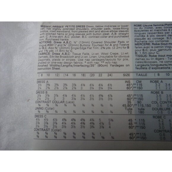 Four 80s Vogue sewing patterns UNCUT dresses blouses shirt jumper sz 12-18 - Picture 3 of 9